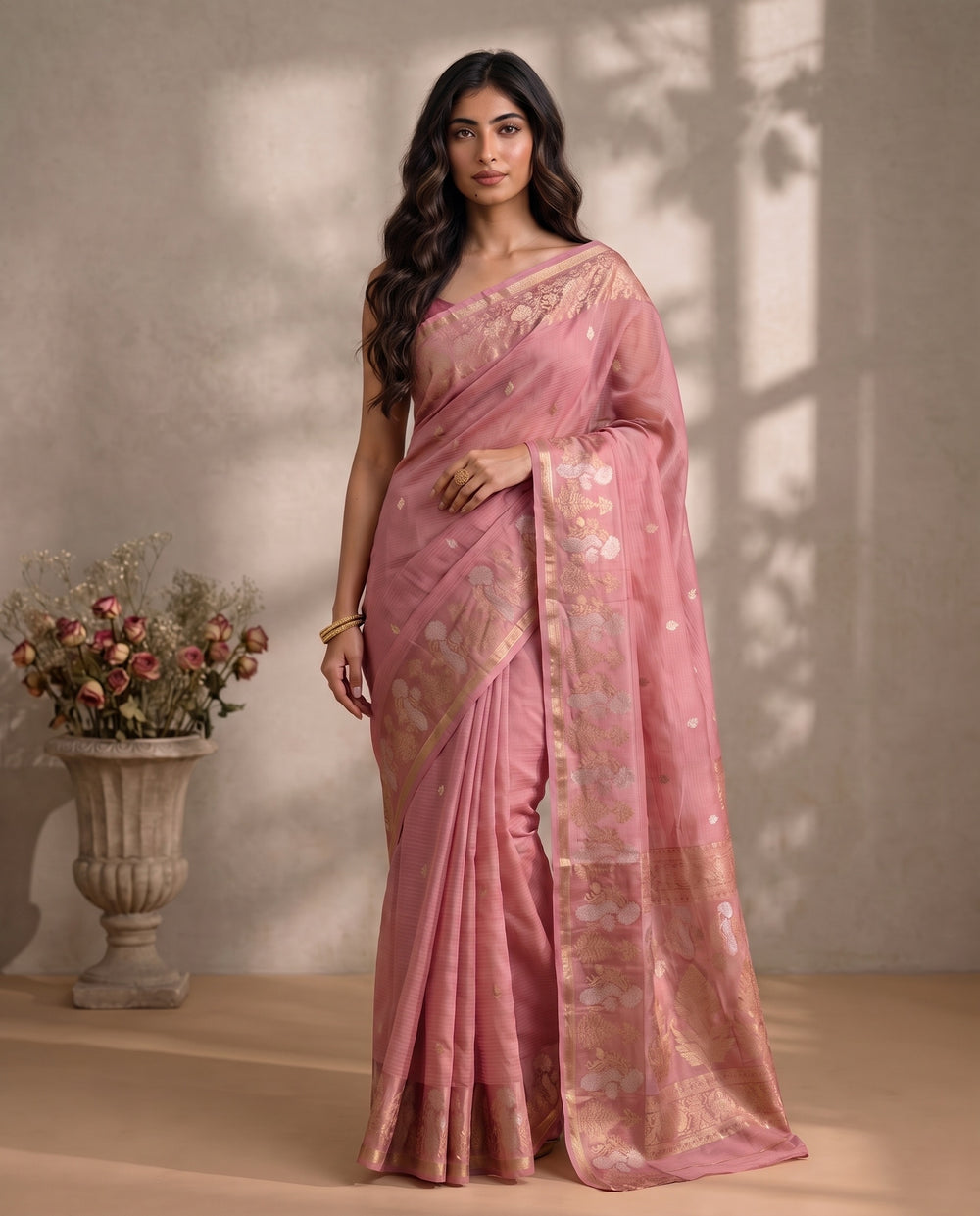 Pink Manipuri Kota Saree