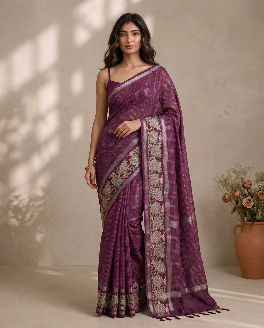 Pure Mangalgiri Cotton Saree