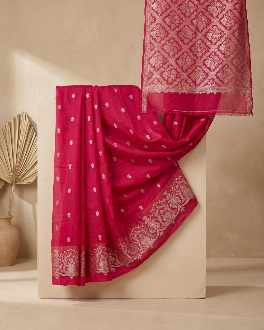 Chanderi Red Saree