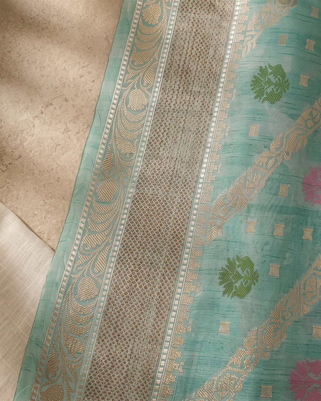 Chinniya Tussar Sky Blue Saree