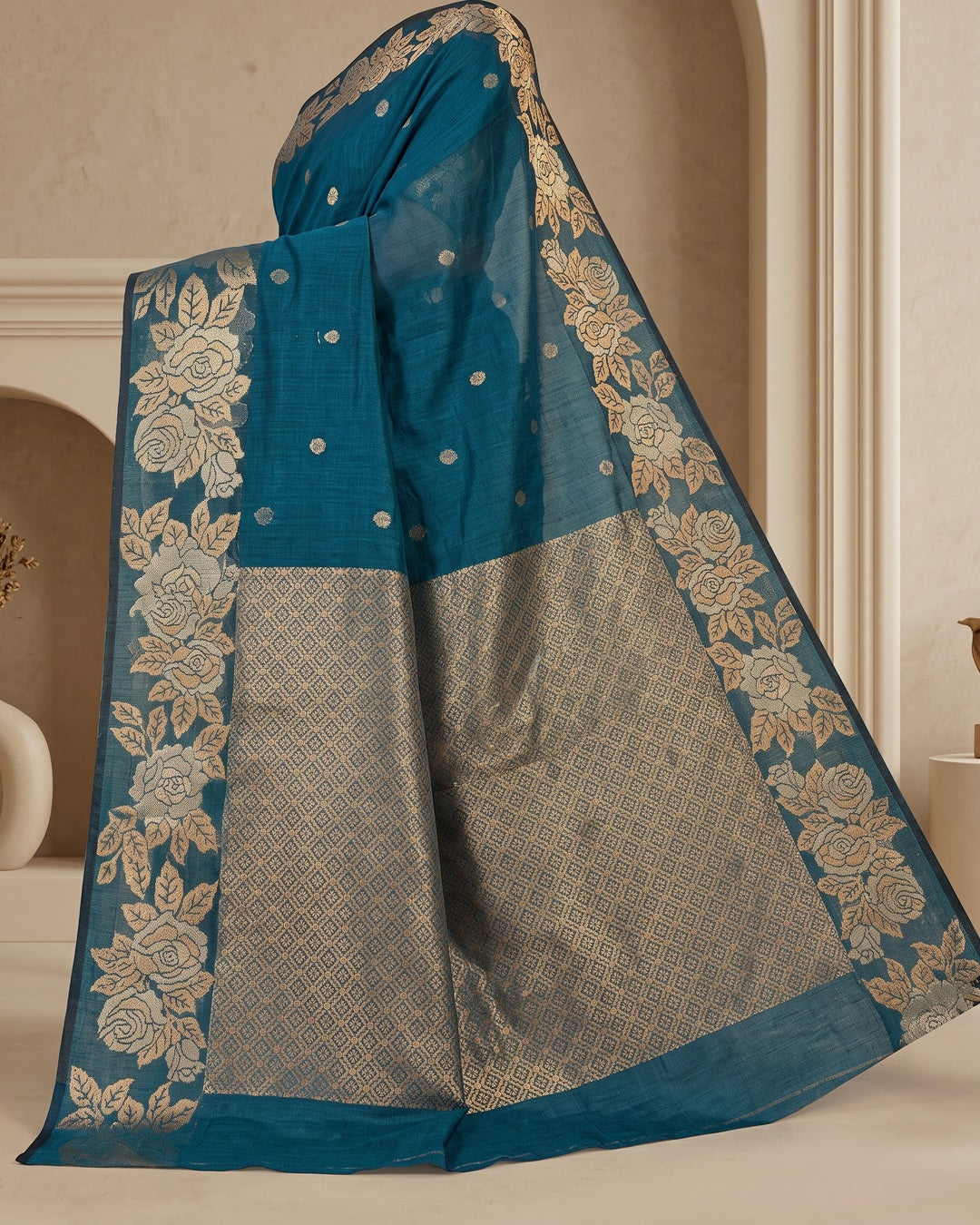 Cotton Blue Saree