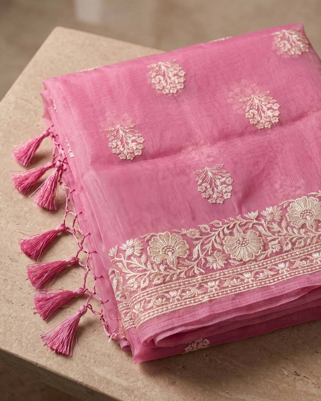 House of Diya Kora Organza saree body detail