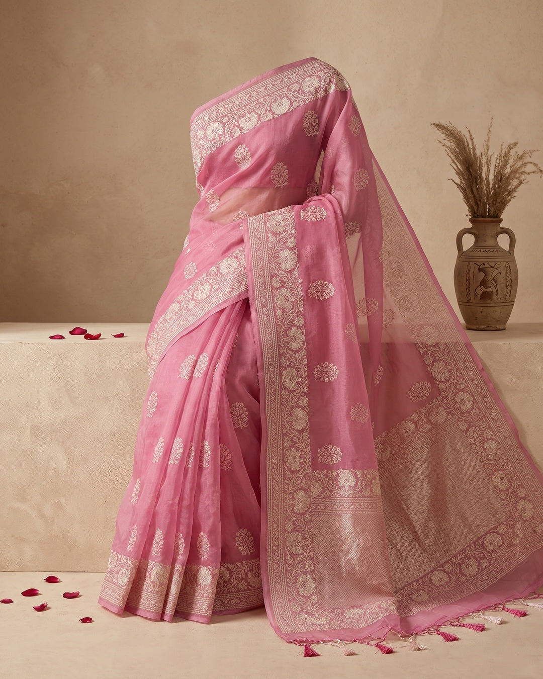 House of Diya Kora Organza saree hero view