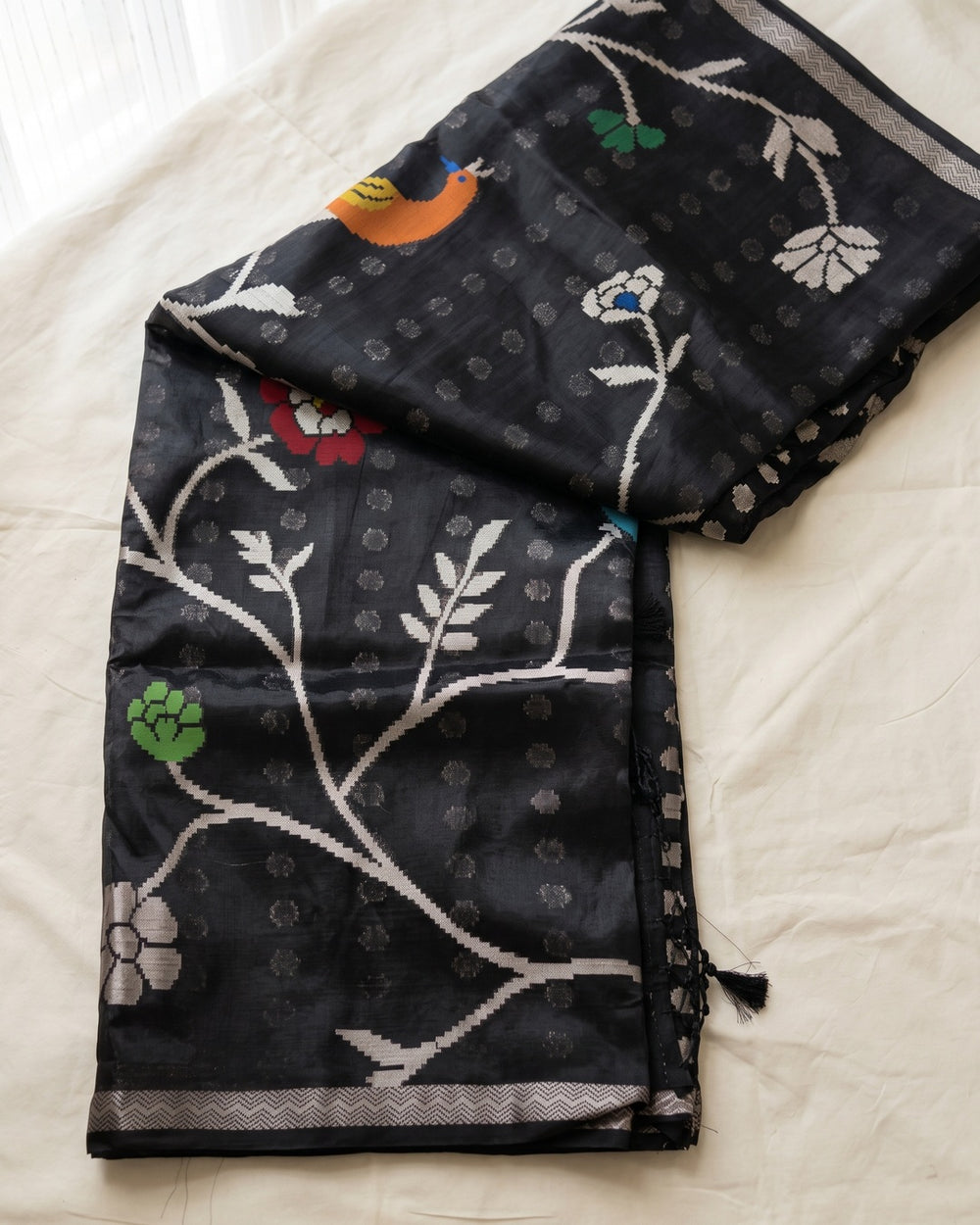 Paper Silk Black Saree