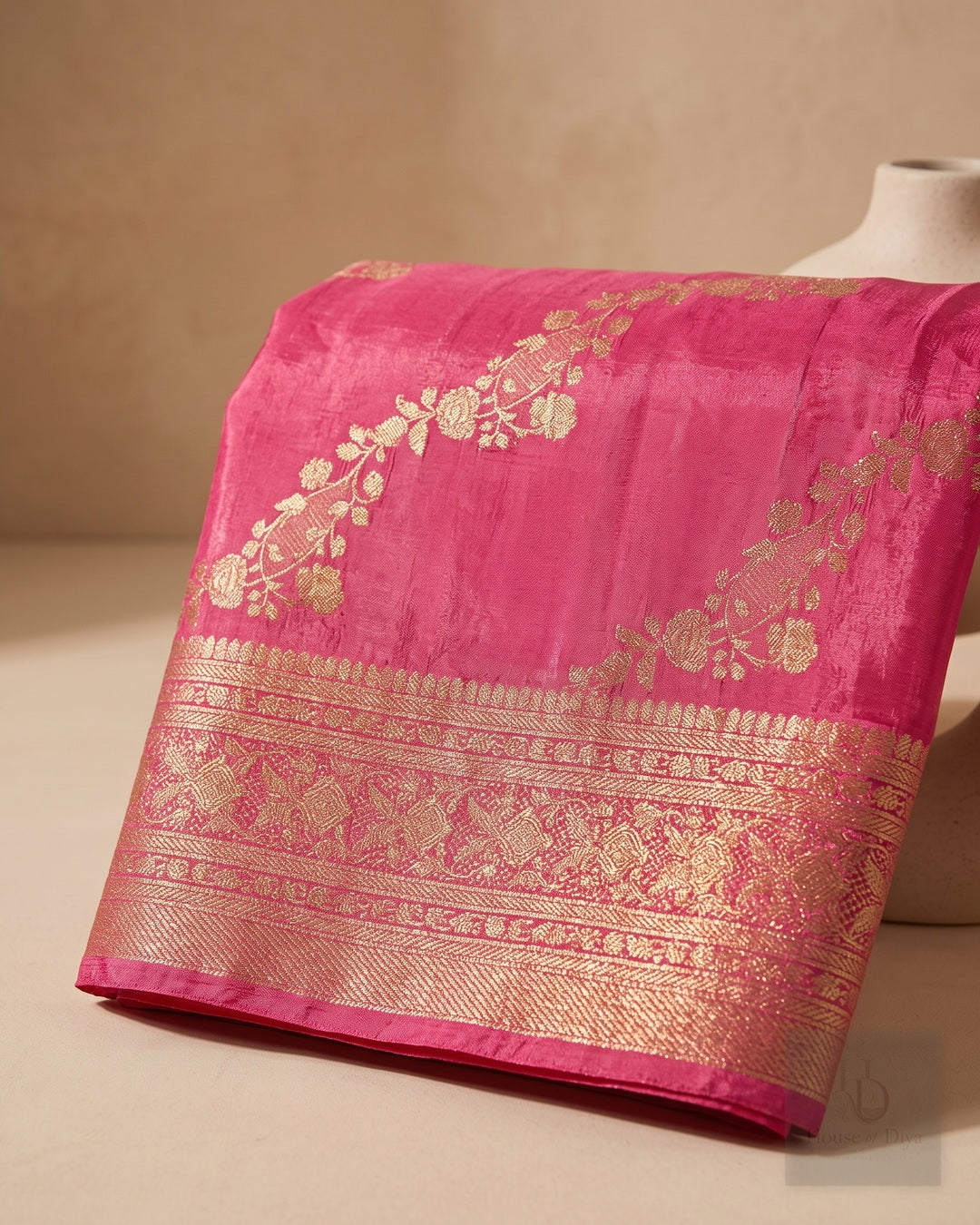 Russian Silk Pink Saree