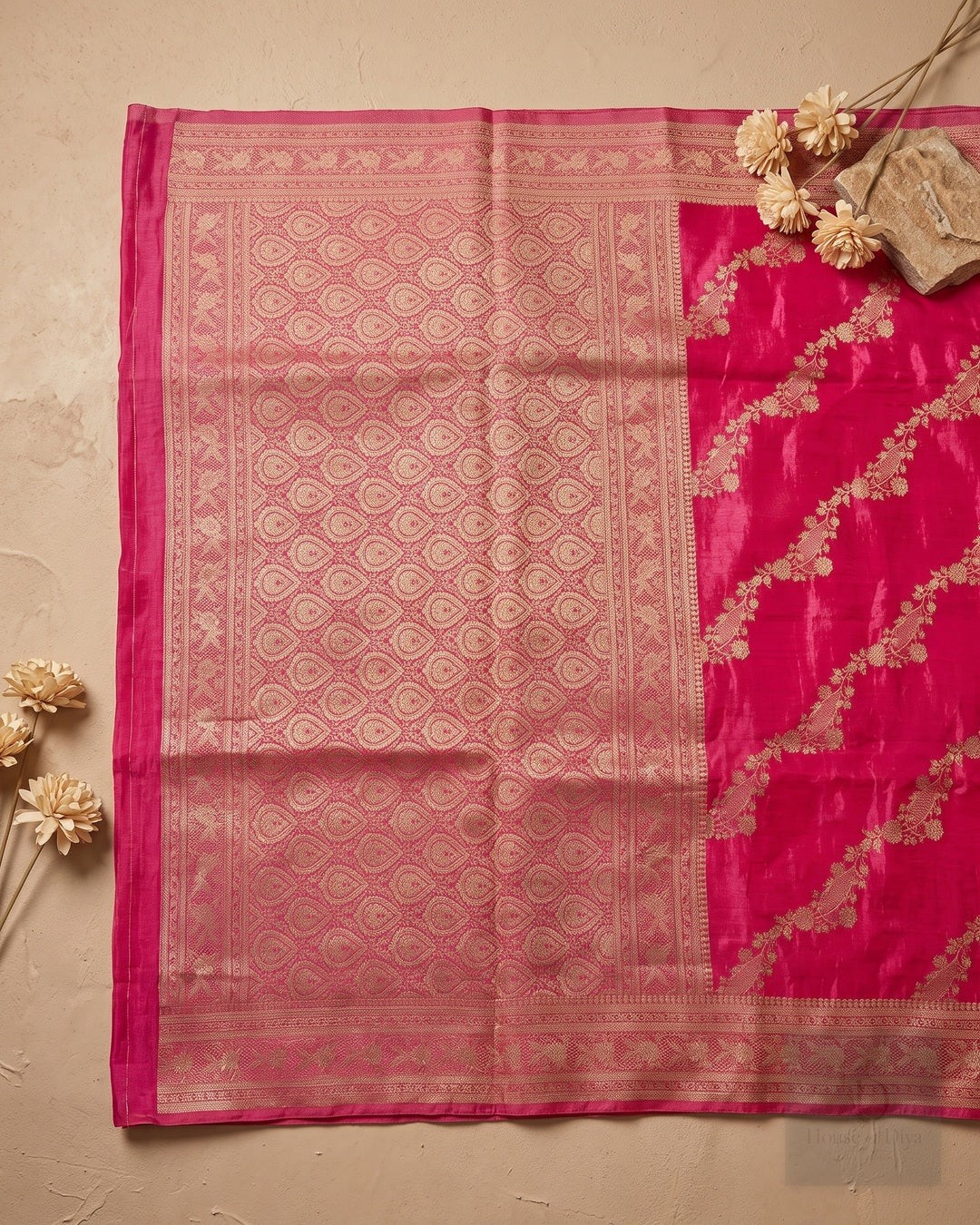 Russian Silk Pink Saree
